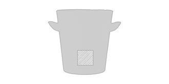 Seau à glace en PET recyclé Kooler - Impression arrière en bas
