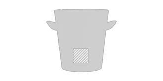 Seau à glace en PET recyclé Kooler - Impression avant en bas