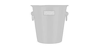 Refroidisseur à champagne en acier Backet - Marquage Recto