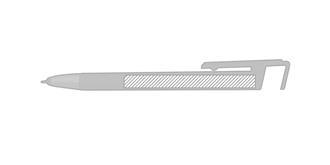 Stylo bille stylet nettoyeur d'écran en métal Boxy - Marquage Verso