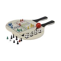 OBG PUB - Triple jeu avec raquette en bois naturel Ally