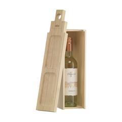 OBG PUB - Coffret en bois naturel pour bouteille de vin Rapa