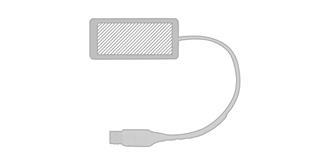 Port USB petite taille en aluminium recyclé Mlam - A l'avant