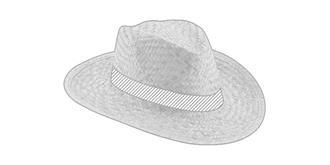 Chapeau en paille avec ruban coloré Lavilla - Marquage autour