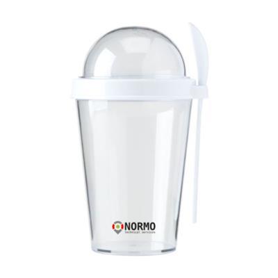 Goblet à yaourt en plastique transparent Pitch Blanc