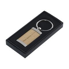 OBG PUB - Porte-clés en métal mat avec incrustation bois Lok