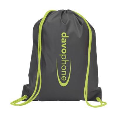 OBG.PUB - Sac à dos en polyester 210 D imperméable Nero Vert citron Sac à dos en polyester 210 D imperméable Nero Vert citron