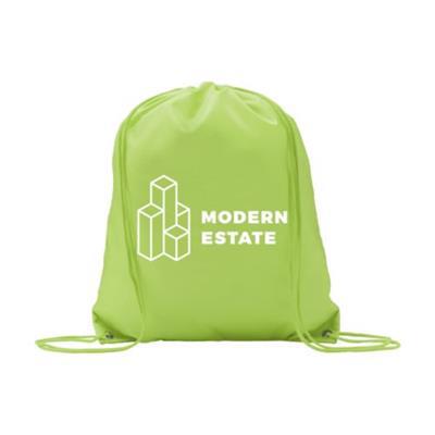 Sac à dos avec cordons de serrage unicolor Kolse Vert citron