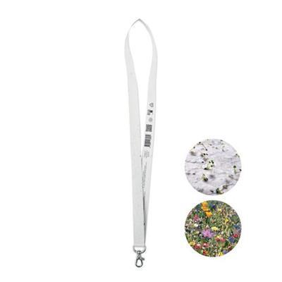 Lanyard en matière recyclée avec boucle Lansee Blanc