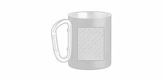 Tasse en métal avec anse mousqueton 300 ml Trumba - Impression Gauche