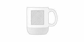 Tasse bimatière en liège et céramique mate Marly - Impression Gauche