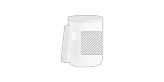 Mug en porcelaine 380 ml poignée en bambou Majesty - Impression Droite