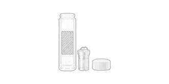 Bouteille en verre avec infuseur thé 400ml Batami - Marquage Verso