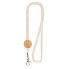 Lanyard en coton avec détail rond en bambou Kara