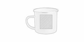 Mug vintage émaillé pour sublimation Platea - Impression Droite