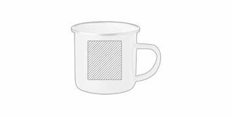 Mug vintage émaillé pour sublimation Platea - Impression Gauche