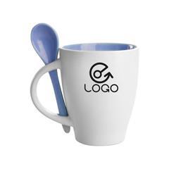 OBG PUB - Mug avec cuillère en céramique 300 ml Spoon