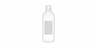 Bouteille d'eau en verre borosilicate 1L Lourge - Marquage Recto