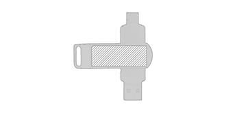 Clé USB 2.0 2 en 1 avec OTG type C Torrino - Marquage Recto