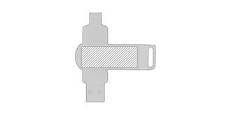 Clé USB 2.0 2 en 1 avec OTG type C Torrino - Marquage Verso