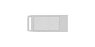 Clé USB et OTG type C 2.0 avec porte-clef Prak - Marquage Recto