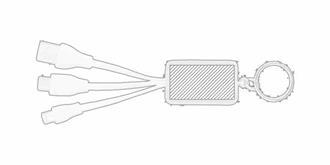 Porte-clés avec câble de chargement 3 en 1 Clauer - Marquage Recto