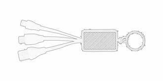 Porte-clés avec câble de chargement 3 en 1 Clauer - Marquage Verso