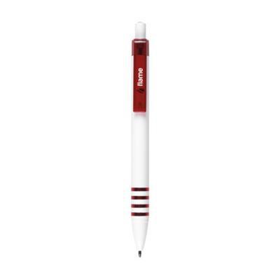 Stylo à bille avec clip coloré translucide Tromy Rouge