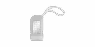 Lampe à poche LED en ABS avec cordon Rabine - Marquage Recto