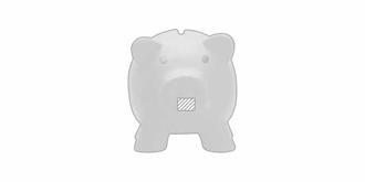 Tirelire en forme de petit cochon Safteo - Marquage Recto