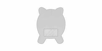 Tirelire en forme de petit cochon Safteo - Marquage Verso