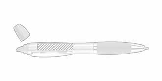 Style bille 2 en 1 avec encre bleue en ABS Karroy - marquage droite du clip