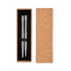 OBG PUB - Stylo à bille et roller en acier inoxydable Lenya