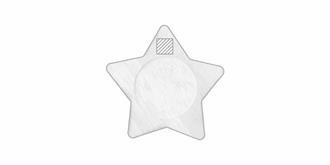 Bougeoir avec une forme étoile et bougie Lazue - Impression avant en bas