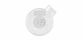 Horloge à eau LCD en bambou Droppya - Impression avant en haut