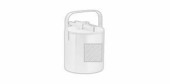 Seau à glace de 1,2 litre en acier inoxydable Bapy - Marquage Recto