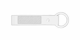 Porte-clés en cuir recyclé écologique Pircost - Marquage Recto