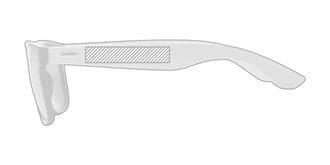 Lunettes soleil en paille de blé écologique Ligia - Marquage branche gauche