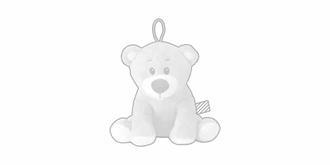 Ours en peluche moyenne en matière doux Kalambery - impression sur étiquette