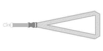 lanyard tour de cou détachable accroche badge Rio - Marquage Recto