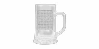 Grand bock à bière en verre lisse Fiesta - Marquage Recto