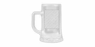 Grand bock à bière en verre lisse Fiesta - Marquage Verso