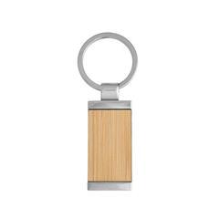 OBG PUB - Porte-clés rectangulaire en bambou et métal Salto