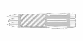 Stylo à bille en papier recyclé et métal Olympia - Marquage autour