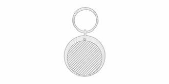 Porte-clés rond classique en bambou Roundboo - Marquage Recto