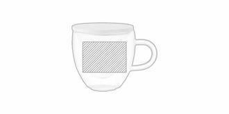 Tasse en verre borosilicate à double paroi Coramug - Impression Gauche