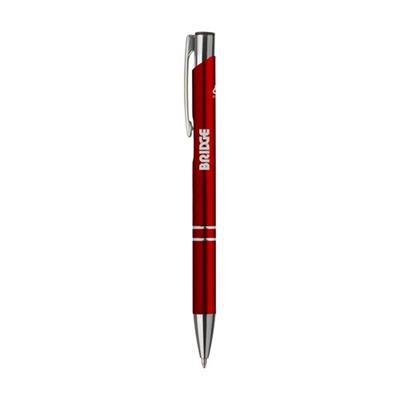 Stylo à bille à encre bleue en aluminium Tarry Rouge