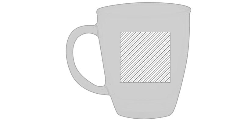 OBG.PUB - Tasse en verre de 390 ml Lakuan - Marquage Verso Tasse en verre de 390 ml Lakuan - Marquage Verso