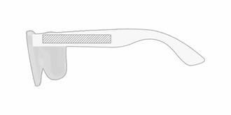 Lunettes de soleil sur-mesure tendance CreaSun - Marquage branche gauche
