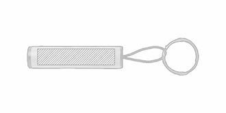 Porte-clés support en bambou avec lumière Cane - Marquage Recto